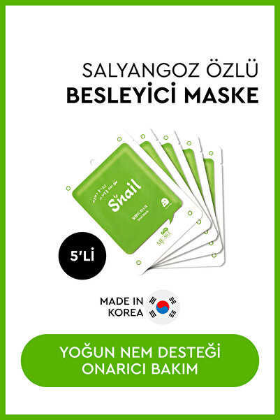 Mjcare On Snail Mask Salyangoz Özlü Yüz Maskesi 5'li