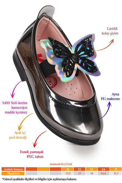 Kiko Kids Ayna Menz Butterfly Elastic Baby Girl Ballerina Shoes