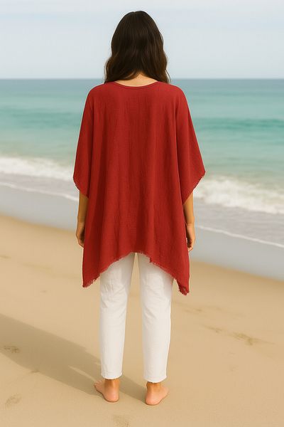 Hayalet Design Thin and Soft Texture Kimono Style Beach Pareo Tunic