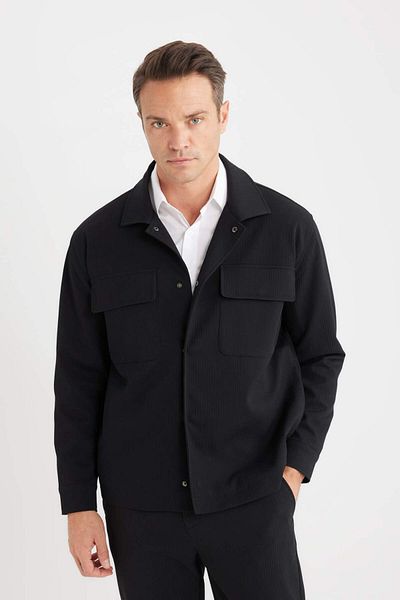 DeFacto Relax Fit Polo Chalavutlu Pocket Shirt Jacket D7281Ax25Sp
