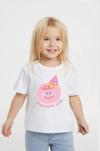 Monila Tricou cu imprimeu pentru fete din bumbac cu decolteu