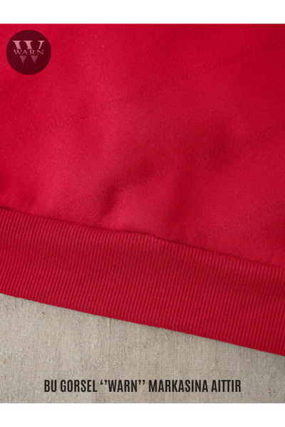 warn Unisex Bisiklet Yaka Sweatshirt 3 İplik Renkli Kışlık Pamuklu