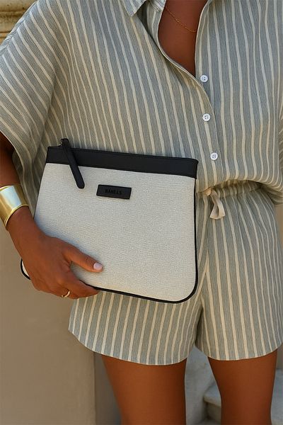 BAHELS Μαύρος καμβάς - Γυναικεία τσάντα Clutch & Clutch Special Design