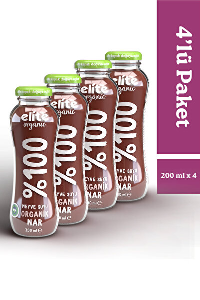 Elite Naturel Organik %100 Nar Suyu 4'lü Paket 4 X 200ml