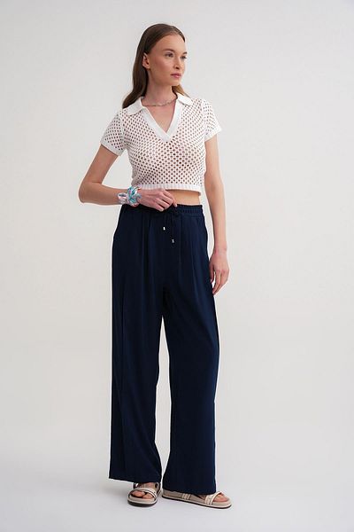Mixray Women's Pleated Palazzo Trousers - Fuchsia Color