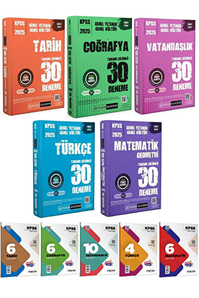 Pegem Akademi Yayıncılık 2025 Kpss Genel Kültür Genel Yetenek 150 Deneme 5 Li...