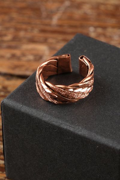 SUMRA Handmade Motif Pure Copper Unisex Ring Spf-Y-004