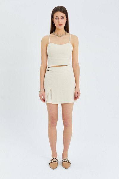 Mixray 4564 Bluză din in natural model - Gipe Detaliat cu bretele