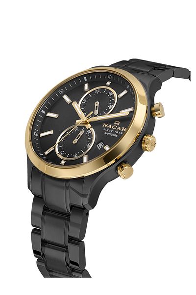 Nacar Sapphire Glass Sports Black Men's Wristwatch Nc33-298316G-Bbcm