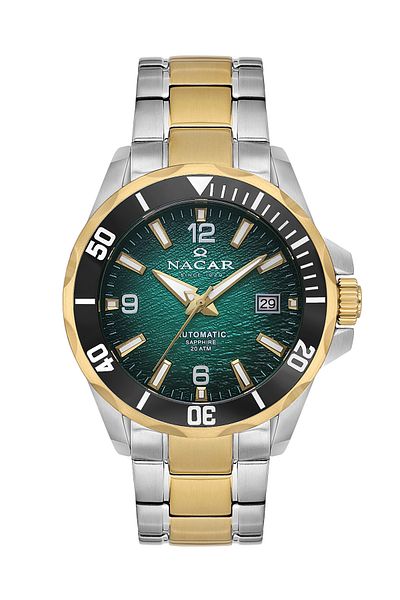 Nacar Sapphire Glass Sports Silver - Gold Men's Wristwatch Nc36- 291738 -Cnm