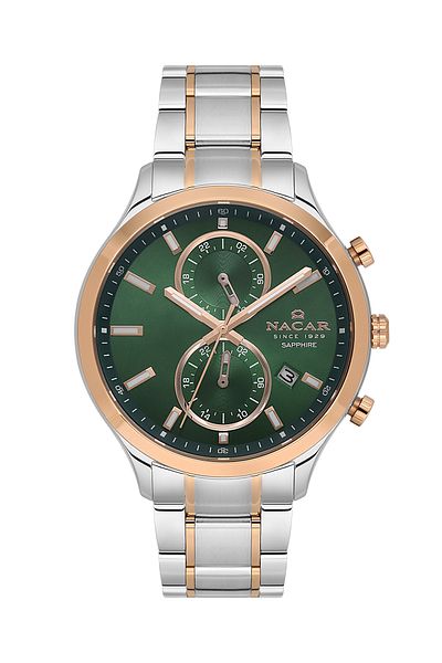 Nacar Sapphire Glass Sport Silver - Rose Men's Wristwatch Nc33-298316G-Enrm