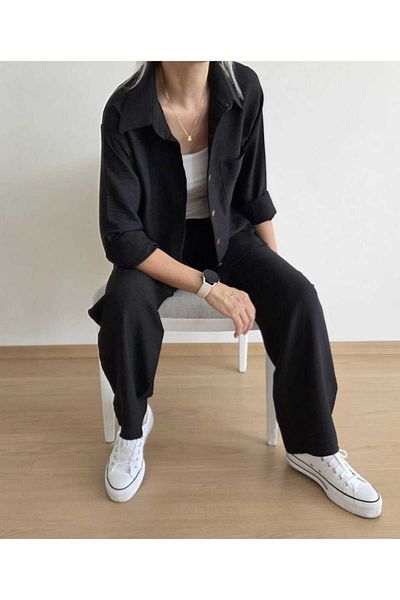 EKAY Shirt Linen Bottom Top 2 Piece Set (Pants Boy 104cm)