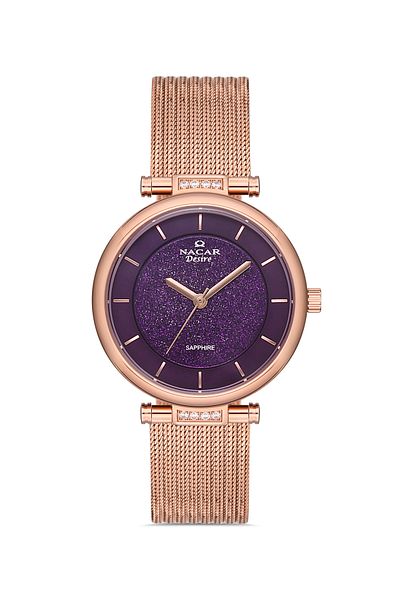 Nacar Sapphire Glass Rose Gold Women's Wristwatch Nc33- 398078 -Rpms