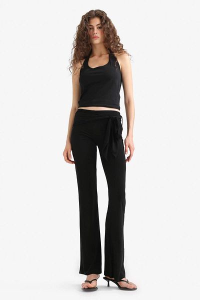 DeFacto Flare Fit Normal Waist Tie Standard Length Trousers F8196Ax25Sm