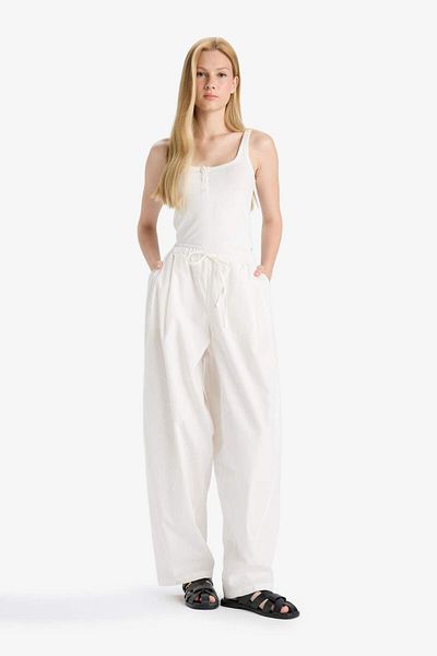 DeFacto Coool Barrel Fit Normal Waist Poplin Trousers F8050Ax25Sm