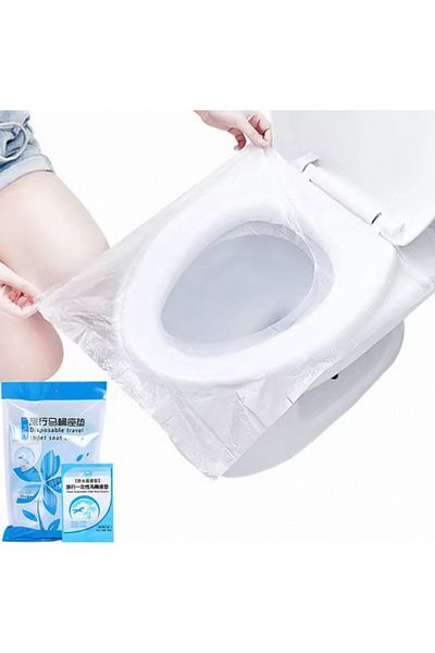 Choice 50 قطعة 50/100 قطعة غطاء مقعد مرحاض بلاستيكي قابل للتحلل الحيوي للاستخدام مرة واحدة محمول وآمن للسفر والحمام
