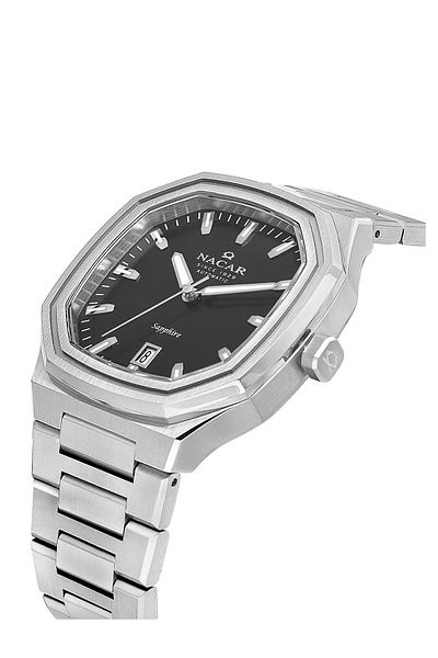 Nacar Safir Glass Silver Men's Wristwatch Nc40- 290607 -Abm
