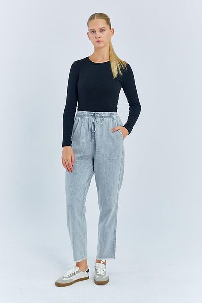 Mixray 4575 Model Gray Gabardine Dirty Leg Women's Trousers
