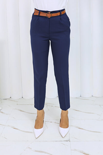 HANIMCA GİYİM Кемерові джинси з гумкою на талії, з кишенями з боків, з вирізом для ручки, літні штани