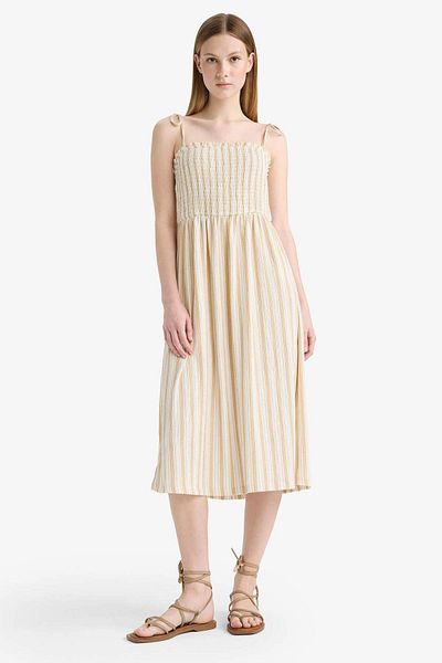 DeFacto Rochie midi cu bretele înfășurate cu dungi Coool F7159ax25sm