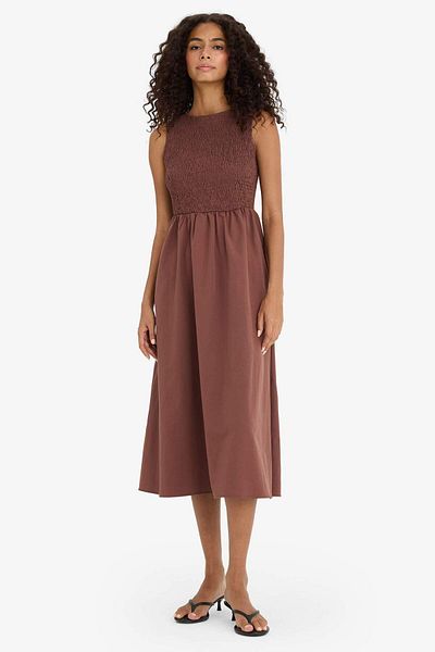 DeFacto Rochie midi fără mâneci din bumbac cu decolteu rotund F5807AX25SM