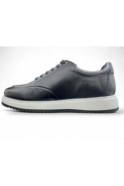 LUCIANO BELLINI Men's Leather Casual Daily Shoes C26703 - Black - 41