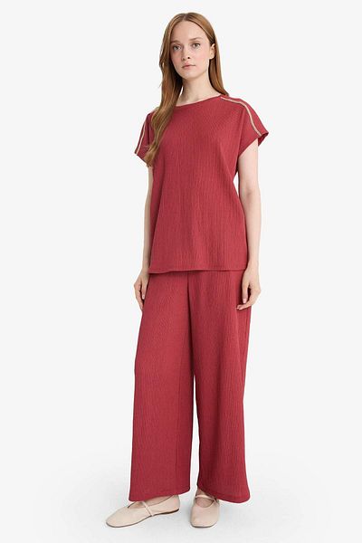 DeFacto Flexible Waisted Straight Leg Wrap-Around Capri Pants F6166Ax25Sm