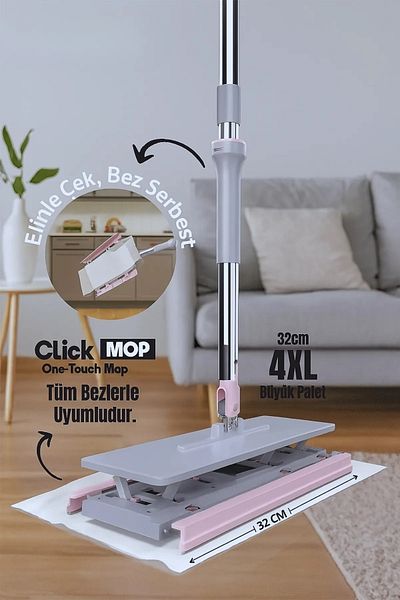 Dükkanönü Click Mop Elevator Mechanism 32cm. ”Compatible with 4XL Disposable Cloths”