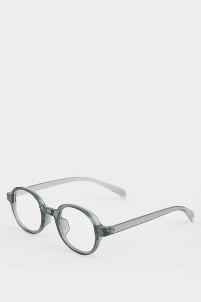 DeFacto Unisex Blue Glass Green Rimmed Reading Glasses F6069Axns