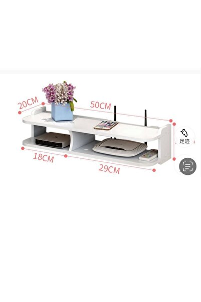 divendi-ro Suport pentru router și alte accesorii, cu 2 compartimente, 20×50 cm, alb