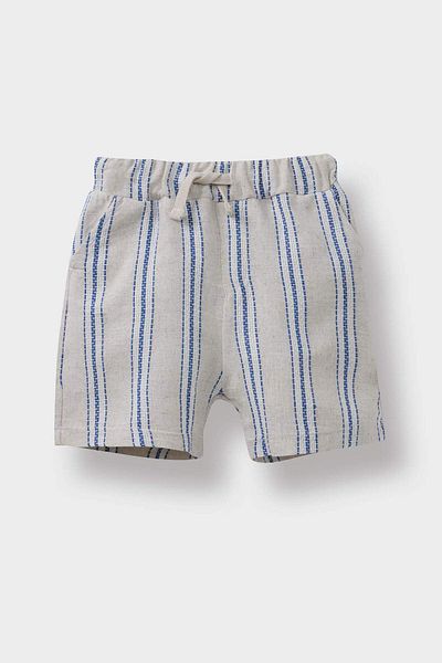 DeFacto 2-teiliges Set für Babys, Jungen, kurzärmeliges T-Shirt, gestreifte Shorts mit elastischem Bund E9033A525SM