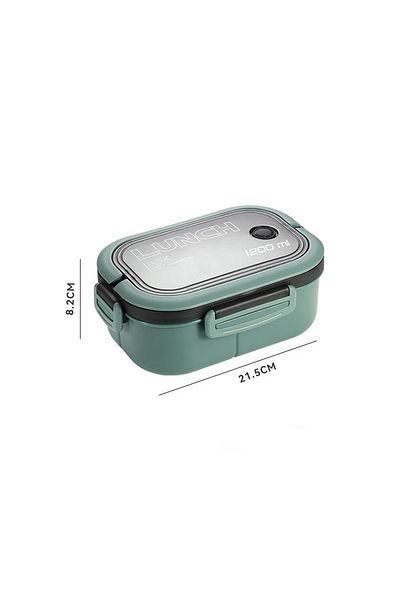 Choice 2 Green 1200ml 2 Layer Bento Lunch Box With Spoon Fork, Kid High Capacity Microwae Food Containers