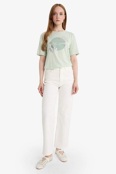 DeFacto Regular Fit Crew Neck Printed Short Sleeve T-Shirt E9874Ax25Sm