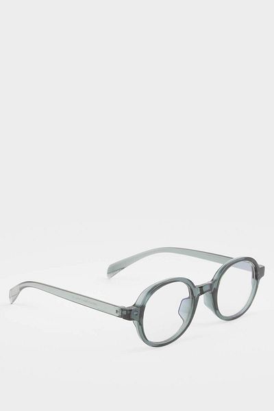 DeFacto Unisex Blue Glass Green Rimmed Reading Glasses F6069Axns