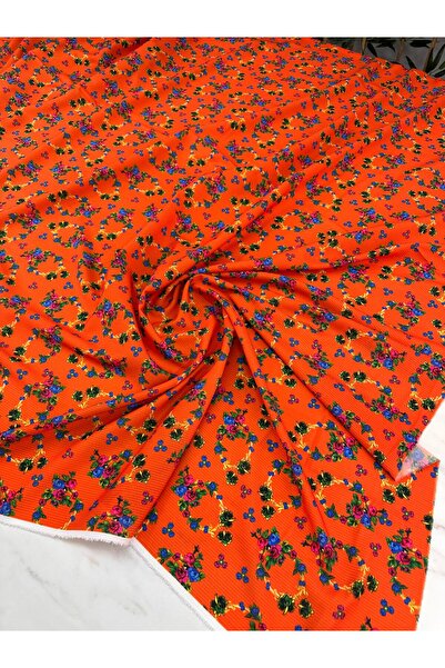 ipekkumaş Turuncu Türkmen Desen Elbiselik Gömleklik Krep Kumaş Ürünümüz Adet Olarak Satılır 1 Adet 1 Metre