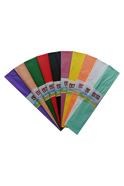 ALPJOY Karışık Renk Krapon Kağıdı 10 renk 50x200 cm 10'lu paket