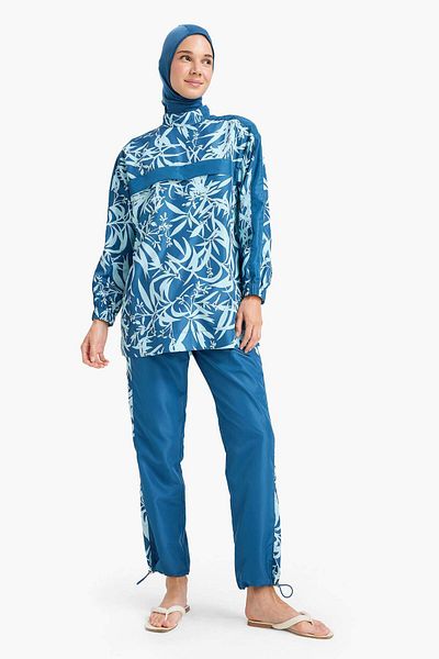 DeFacto Regular Fit Αδιάβροχο Σετ μαγιό Burkini Hijab με 3 μοτίβα E7996ax25hs