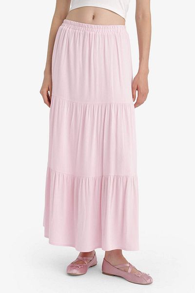 DeFacto High Waist Crinkle Viscose Maxi Skirt D5033Ax25Sm