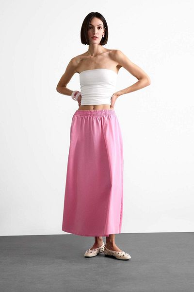 DeFacto Flexible Waisted Pocket Maxi Skirt F7897Ax25Sm
