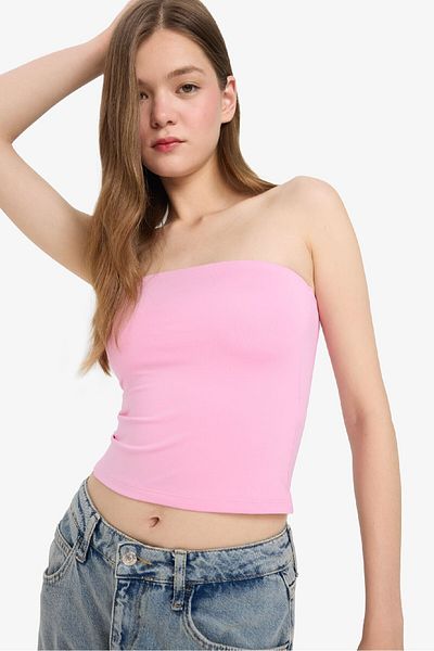DeFacto Cool Fitted Στράπλες Μπλούζα F5162ax25sm