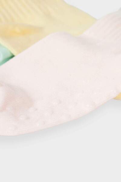 DeFacto Baby Girl Anti-Slip Sole 3-Piece Cotton Long Socks E4769A5Ns