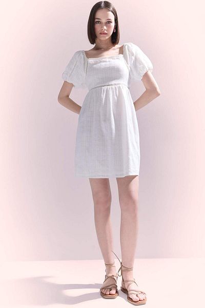 DeFacto U-Neck Cotton Short Sleeve Mini Summer Dress E5390Ax25Sm