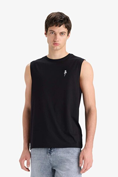 DeFacto Μονόχρωμο μπλουζάκι με στάμπα με κανονική εφαρμογή E5192AX25SM