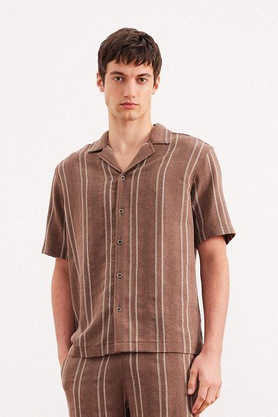 DeFacto Regular Fit Polo Neck Jacquard Short Sleeve Shirt E5680Ax25Sm