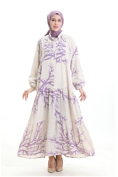 MODA Lightning Pattern Buttoned Dress
