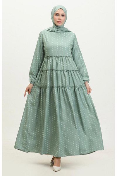MODA Pıt Pıt Model Cotton Satin Hijab Dress