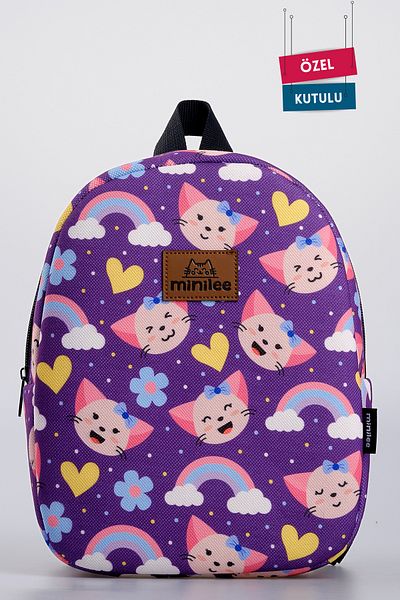 Minilee Happy Cats 0-8 ani - Rucsac pentru copii pentru creșă, grădiniță [cu cutie personalizată]