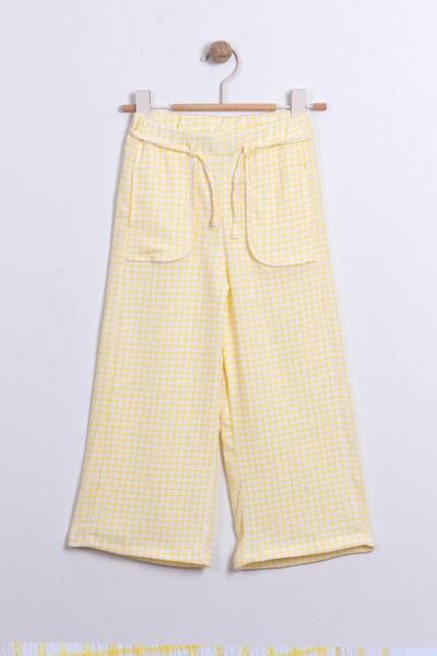Monila Kız Çocuk Crinkle (Krinkıl) Kumaş Kumaş Geniş Paça Rahat Pantolon
