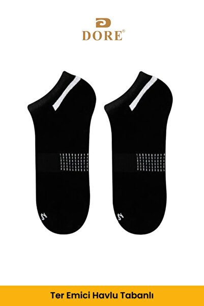 Dore Original Unisex 1 Pair Premium Bamboo Trainer Sweat Absorbent Breathable Short Sports Socks - Black