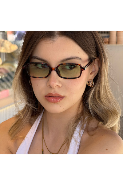 BluePepper Miux V5 Leopard Sunglasses Rectangular Model Brown Glass Color 49-16-145